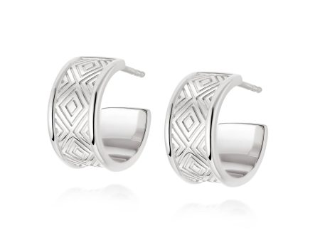 Artisan Chunky Hoop Earrings Sterling Silver Cheap