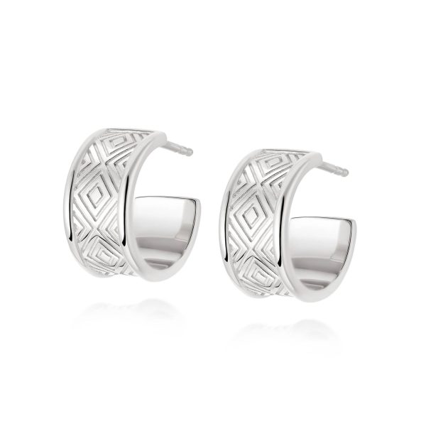 Artisan Chunky Hoop Earrings Sterling Silver Cheap