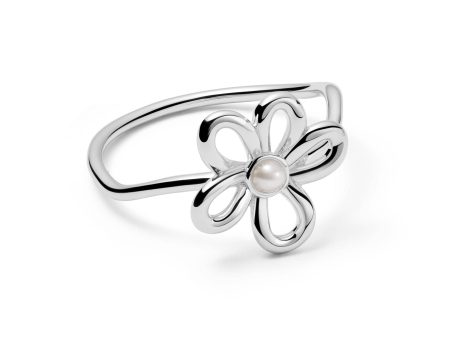 Daisy Bow Ring Sterling Silver For Sale