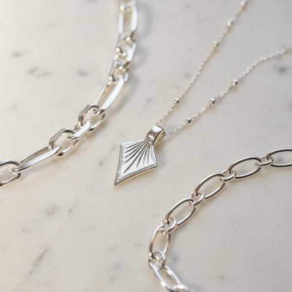 Chunky Chain Necklace Layering Set Sterling Silver For Discount