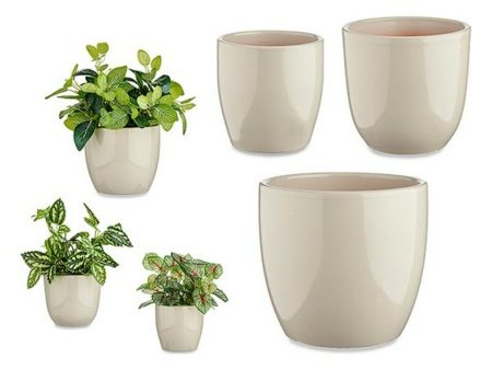 Set of pots Grey Clay (3 Pieces) (22,5 x 18,5 x 22,5 cm) Fashion