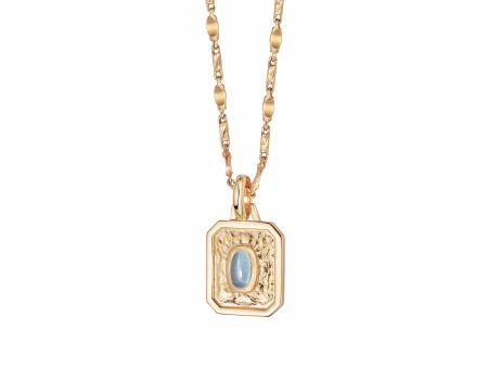 December Blue Topaz Birthstone Necklace 18ct Gold Plate For Discount