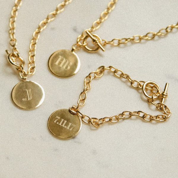 Engravable Medallion Necklace 18ct Gold Plate Online