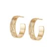 Woven Texture Hoop Earrings 18ct Gold Plate For Sale