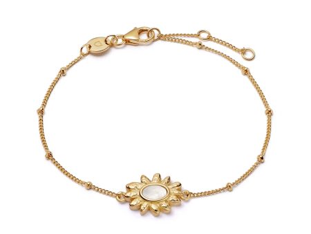 Daisy Mother of Pearl Bracelet 18ct Gold Plate on Sale