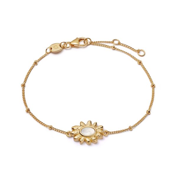 Daisy Mother of Pearl Bracelet 18ct Gold Plate on Sale