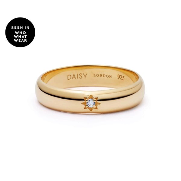 Shining Star Stacking Ring 18ct Gold Plate Online now