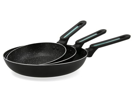 Set of pans Quid Oasis Black Metal 3 Pieces Fashion