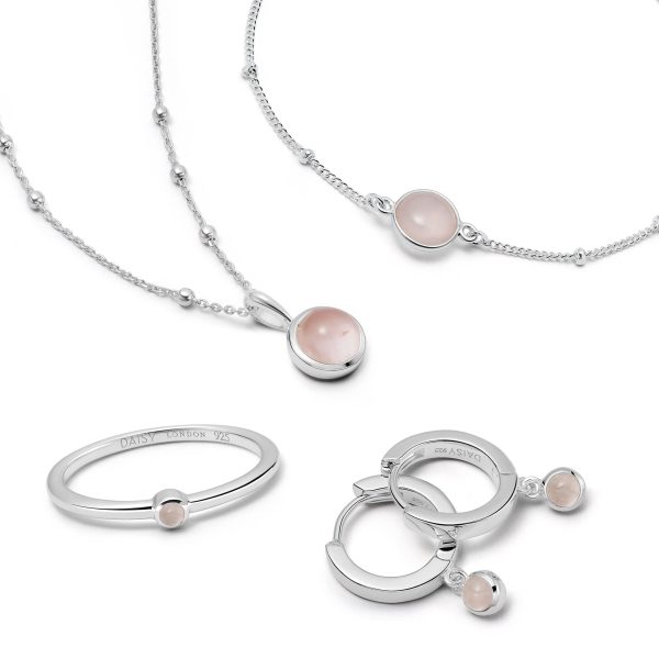 Ultimate Rose Quartz Layering Set Sterling Silver Online Sale