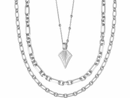 Chunky Chain Necklace Layering Set Sterling Silver For Discount