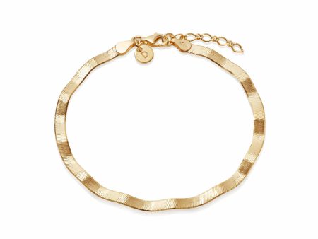 Estée Lalonde Wavy Snake Bracelet 18ct Gold Plate Online now