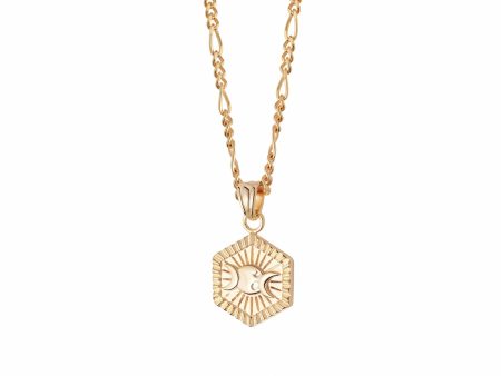 Estée Lalonde Goddess Hexagonal Necklace 18ct Gold Plate For Sale