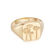 Wild Daisies Signet Ring 18ct Gold Plate Online