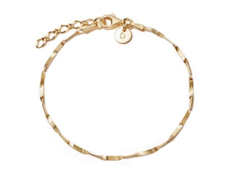 Astra Twisted Chain Bracelet 18ct Gold Plate on Sale