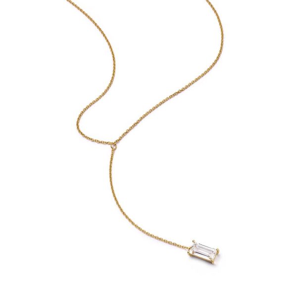 Estée Lalonde Fine Sapphire Lariat Necklace 14ct Solid Gold Hot on Sale