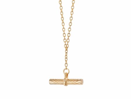 Estée Lalonde T Bar Necklace 18ct Gold Plate Hot on Sale