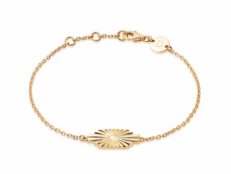 Estée Lalonde Sunburst Shield Bracelet 18Ct Gold Plate For Cheap