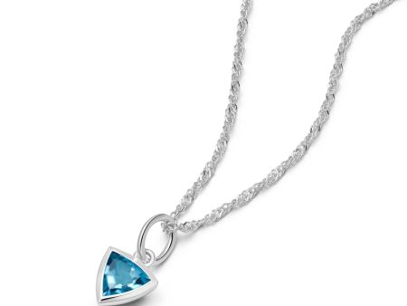 Blue Topaz December Birthstone Charm Necklace Sterling Silver Online