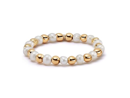 Shrimps Pearl Beaded Ring 18ct Gold Plate Online Sale