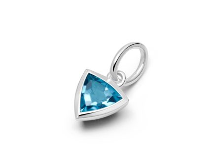 Blue Topaz December Birthstone Charm Pendant Sterling Silver For Discount