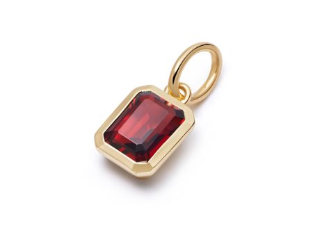 Garnet January Birthstone Charm Pendant 18ct Gold Plate For Cheap