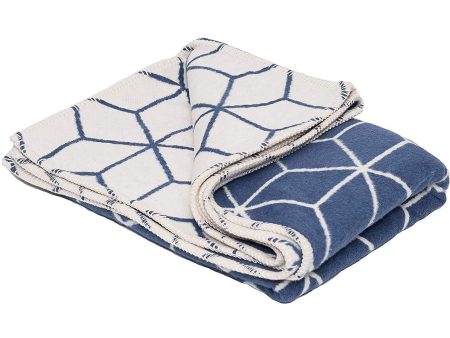 Atlanta blanket Navy & Cream Geometric Single Size Bed Blanket( Throw) Online now