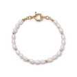 Pearl Beaded Chain Bracelet 18ct Gold Plate Online Sale