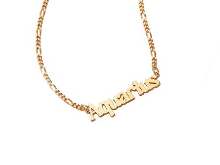 Aquarius Zodiac Necklace 18ct Gold Plate Hot on Sale