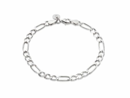 Classic Figaro Chain Bracelet Sterling Silver Fashion