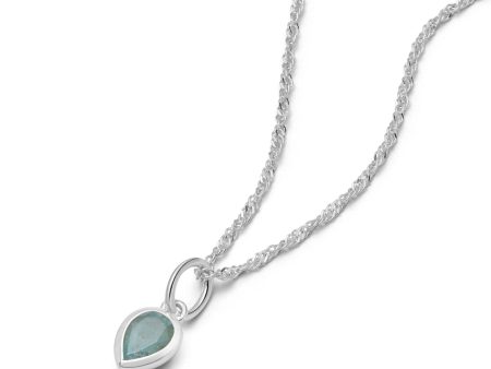 Aquamarine March Birthstone Charm Necklace Sterling Silver Supply