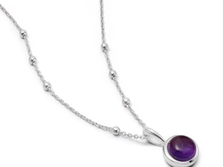 Amethyst Healing Stone Necklace Sterling Silver Fashion