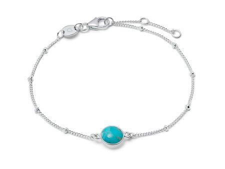 Turquoise Healing Stone Bobble Bracelet Sterling Silver Online now