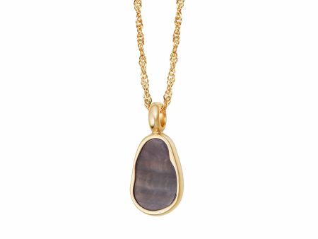 Black Mother of Pearl Necklace 18ct Gold Plate Online