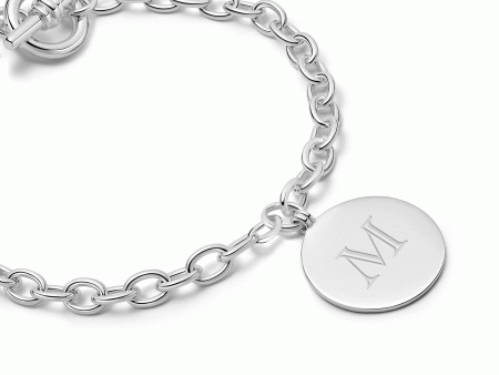 Engravable Medallion Bracelet Sterling Silver Cheap