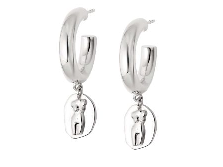 Athena Hoop Earrings Sterling Silver For Sale