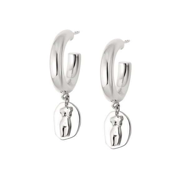 Athena Hoop Earrings Sterling Silver For Sale