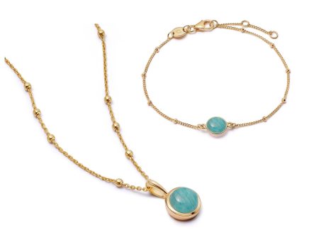 Amazonite Layering Set 18ct Gold Plate Supply