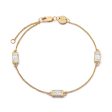 Estée Lalonde Fine Baguette Sapphire Station Bracelet 14ct Solid Gold For Sale