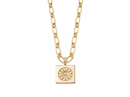 Daisy Bloom Medallion Necklace 18ct Gold Plate Online Hot Sale