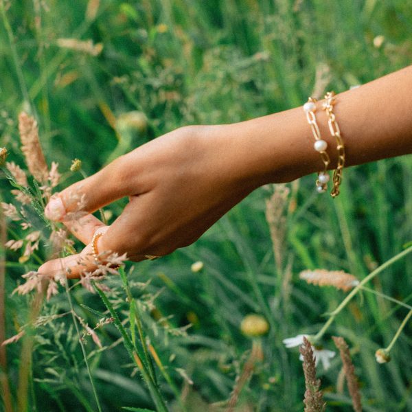 Shrimps Chunky Pearl Bracelet 18ct Gold Plate For Discount