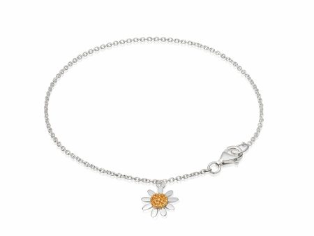 Marguerite Daisy Single Drop Bracelet Sterling Silver Online Hot Sale