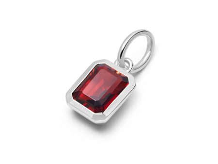 Garnet January Birthstone Charm Pendant Sterling Silver Cheap