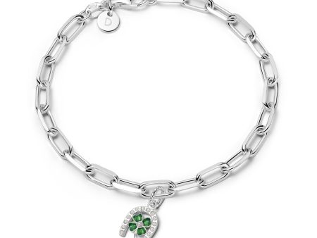 Shrimps Clover Charm Bracelet Sterling Silver For Discount