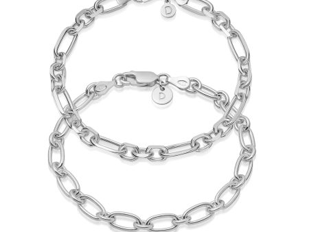 Chunky Bracelet Set Sterling Silver Fashion