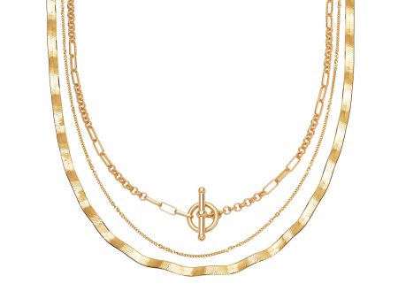 Forever Wavy Necklace Layering Set 18ct Gold Plate Discount