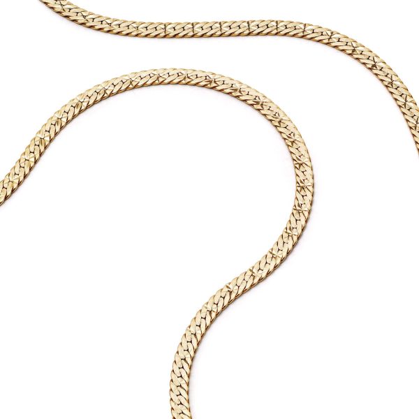 Estée Lalonde Long Flat Snake Chain Necklace 18ct Gold Plate Cheap