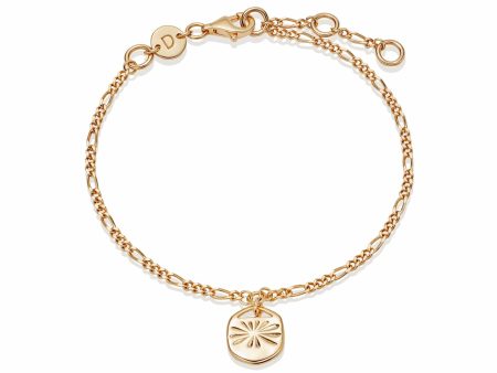 Treasures Sunburst Charm Bracelet 18ct Gold Plate For Discount