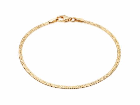 Estée Lalonde Flat Snake Chain Bracelet 18ct Gold Plate Online now