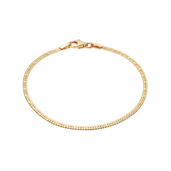 Estée Lalonde Flat Snake Chain Bracelet 18ct Gold Plate Online now