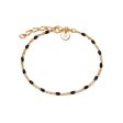 Treasures Black Beaded Bracelet 18ct Gold Plate Sale